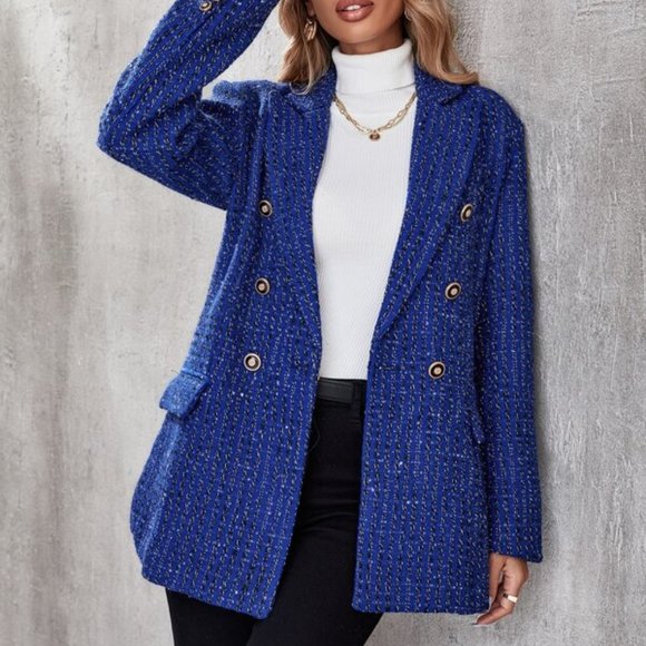 ROYALITY IN BLUE tweed blazer jacket - Picture 7 of 7